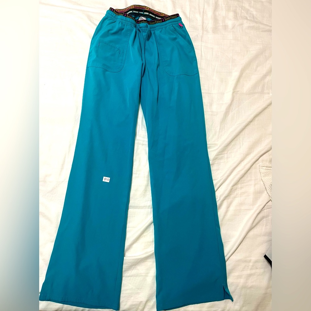 HeartSoul teal scrub bottoms flare